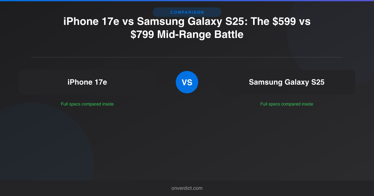 iPhone 17e vs Samsung Galaxy S25: $599 vs $799 — OnVerdict